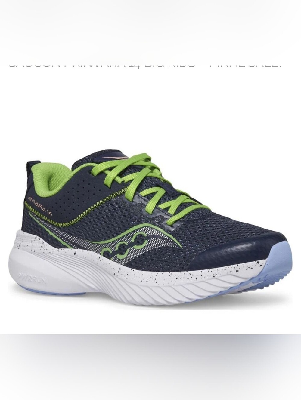 Saucony Kids Navy and Lime Athletic Sneaker